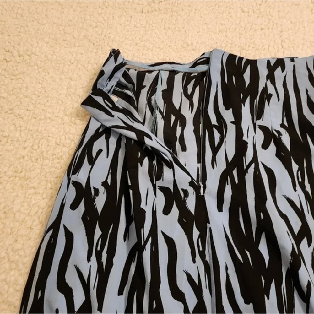 Topshop blue and black zebra print midi‎ wrap skirt size 12